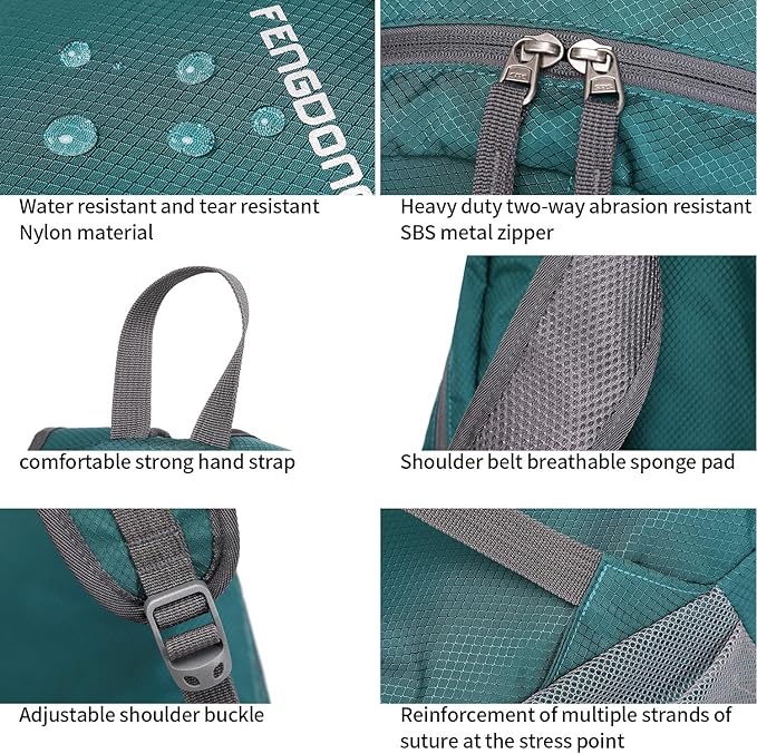 FENGDONG 35L Lightweight Foldable Waterproof Packable Travel Small Hiking - Image 4