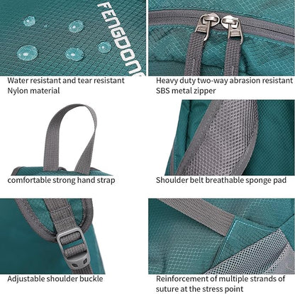 FENGDONG 35L Lightweight Foldable Waterproof Packable Travel Small Hiking - Image 4