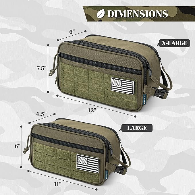 PAVILIA Tactical Toiletry Bag for Men, Travel Hygiene Bag, Military Gear Dopp - Image 6