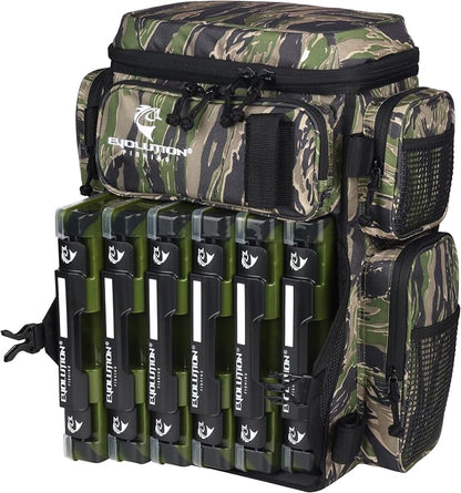Evolution Fishing Drift Series Tackle Backpack, Outdoor Rucksack w/ 6 Fishing - Image 3