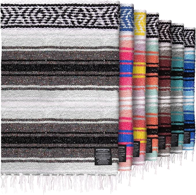Hydration Nation Authentic Extra Large Mexican Blanket by ZulayKitchen