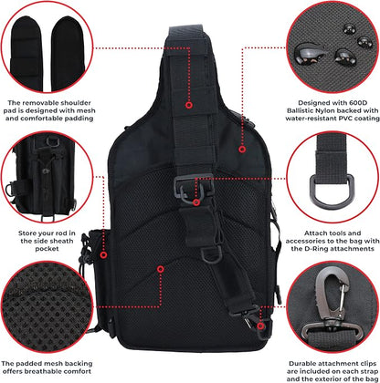 OSAGE RIVER Deluxe Tackle Sling Fishing Bag - Image 4