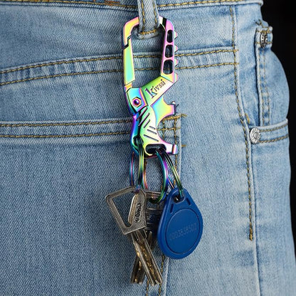 Kivssi Heavy duty metal keychains, Carabiner clip Car key chains, Fashion - Image 3