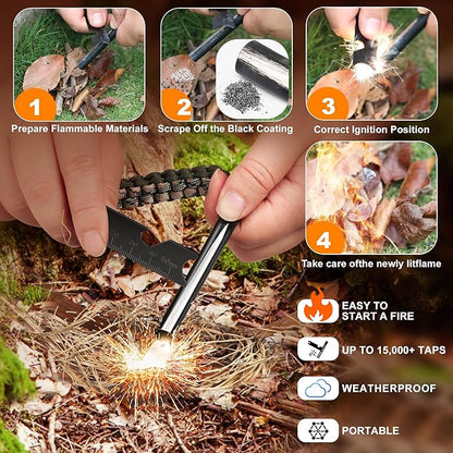 Survival Fire Starter, 4 Inch Ferro Rod, Flint Fire Starters - Image 3
