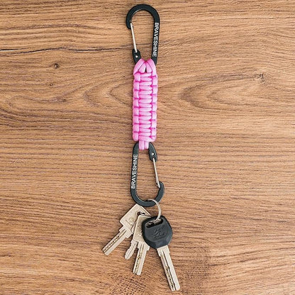 BRAVESHINE Paracord Keychain Carabiner Clip, D Ring Lanyard Hanger Stroller Hook - Image 4