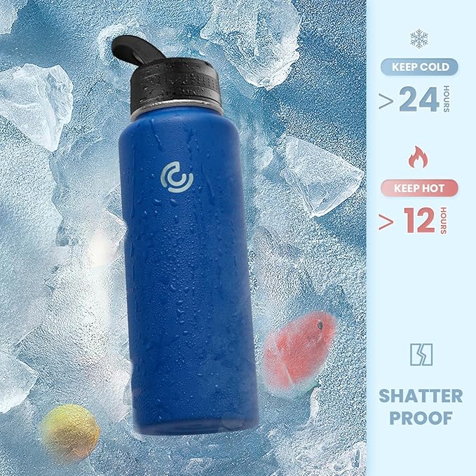 COKTIK 40oz Sports Water Bottle, Stainless Steel Water Bottle - Image 4