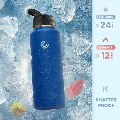 COKTIK 40oz Sports Water Bottle, Stainless Steel Water Bottle - Image 4
