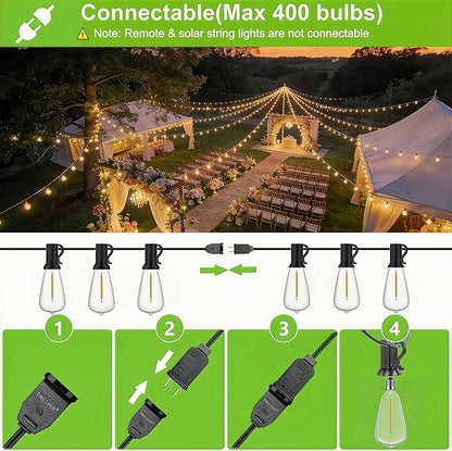 50FT Outdoor String Lights, Waterproof Patio Lights - Image 8