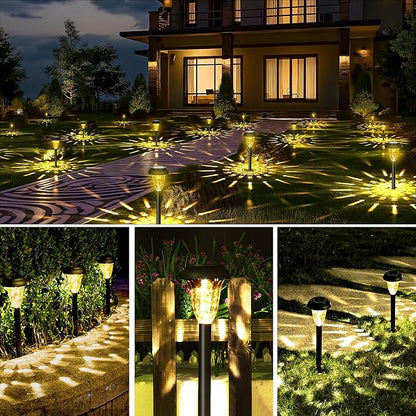 GIGALUMI 12 Pack Solar Light Outdoor Waterproof, Warm White Pathway Lights - Image 3