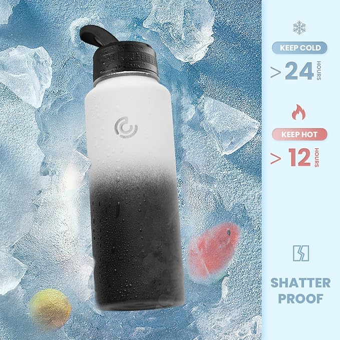 COKTIK 40oz Sports Water Bottle, Stainless Steel Water Bottle - Image 4