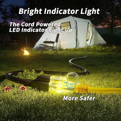 PlugSaf 14/3 Gauge Yellow Outdoor Extension Cord 100 ft Waterproof - Image 6