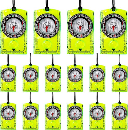 16 Pcs Orienteering Compass Acrylic Hiking Compass by Swakuta