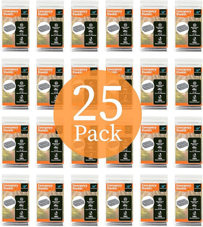 Winterlace Emergency Blankets 25-Pack Thermal Mylar Survival Rescue Camping - Image 3