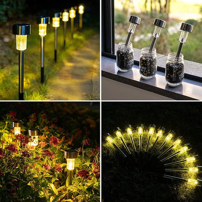 GIGALUMI Solar Pathway Lights, Stainless Steel IP44 Waterproof Auto On/Off - Image 3