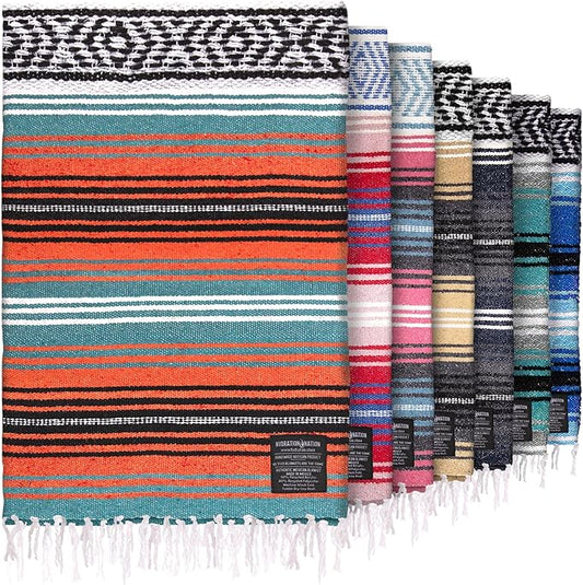 Hydration Nation Authentic Large Handwoven Mexican Blanket by ZulayKitchen