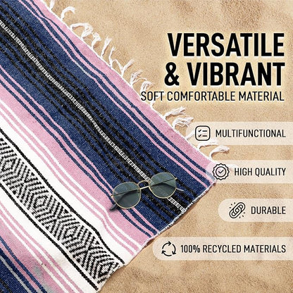 Hydration Nation Authentic Large Handwoven Mexican Blanket - Image 2