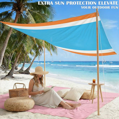 Famstar Beach Blanket Oversized Extra Large78 X 81", Waterproof Sandproof Beach - Image 3
