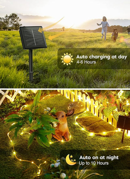 Brightown Solar String Lights Outdoor 2 Pack 72 Feet 200 LED Waterproof Solar - Image 2