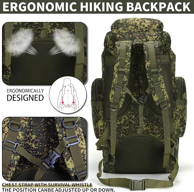 Hiking Backpack for Men 70L/100L Camping Backpack Military Rucksack Molle 3 - Image 5