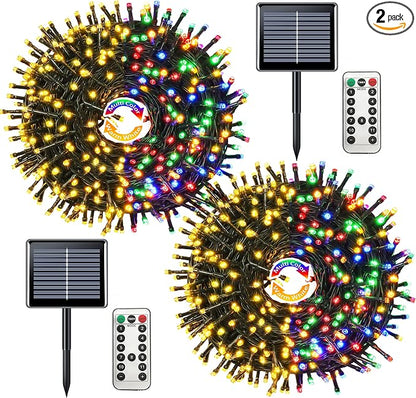 JMEXSUSS 2 Pack Solar String Lights Outdoor Waterproof, Total 400 LED 151FT by JMEXSUSS