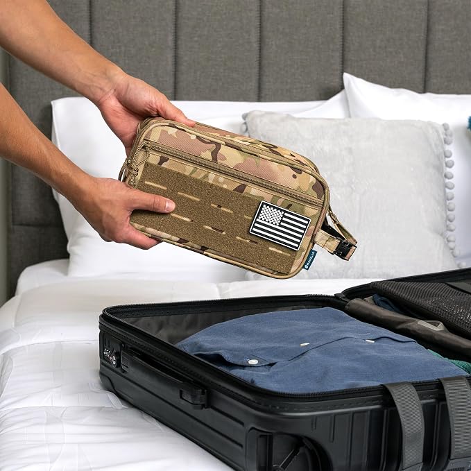 PAVILIA Tactical Toiletry Bag for Men, Travel Hygiene Bag, Military Gear Dopp - Image 8