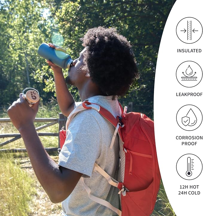 Bambaw Insulated Water Bottle 32 oz, Reusable Water Bottle Stainless Steel - Image 3