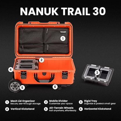 NANUK Trail 30 – 28.5L Waterproof Storage Box – Wheeled and Modular Cargo Case - Image 2