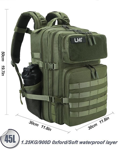 LHI Military Tactical Backpack for Men and Women 45L Army 3 Days Assault Pack - Image 3