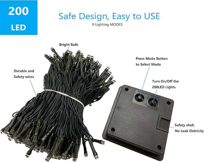 OZS 2PK 240LED Solar String Lights Outdoor Waterproof | Solar Christmas Tree - Image 8