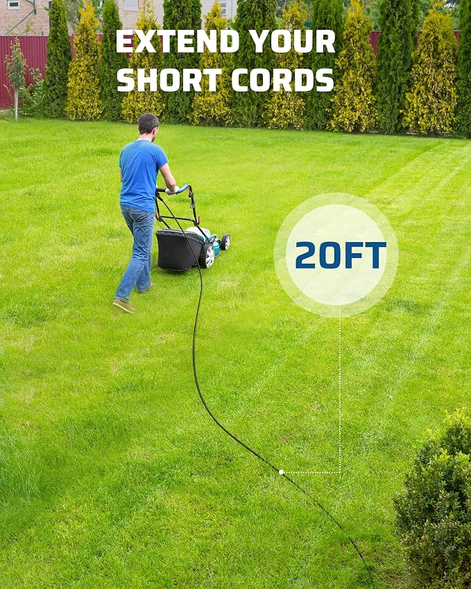 DEWENWILS Extension Cord 20 FT, 3 Prong Waterproof Extension Cable - Image 3
