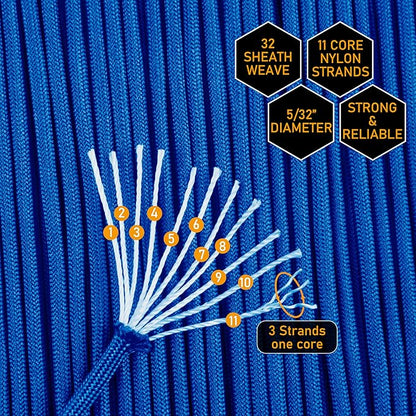 HERCULES 750lb Paracord 4mm 11 Strands Tactical Parachute Cord, Outdoor Gear - Image 3