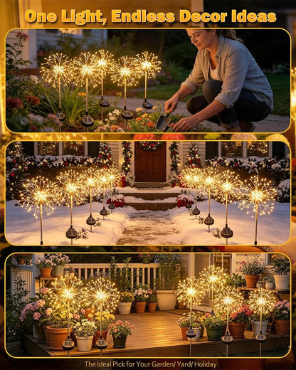 Solar Garden Lights Outdoor Yard Decorations, 8 Pack 150Leds Pathway Lights - Image 4