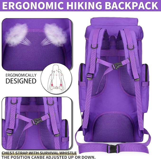 Hiking Backpack for Men 70L/100L Camping Backpack Military Rucksack Molle 3 - Image 4