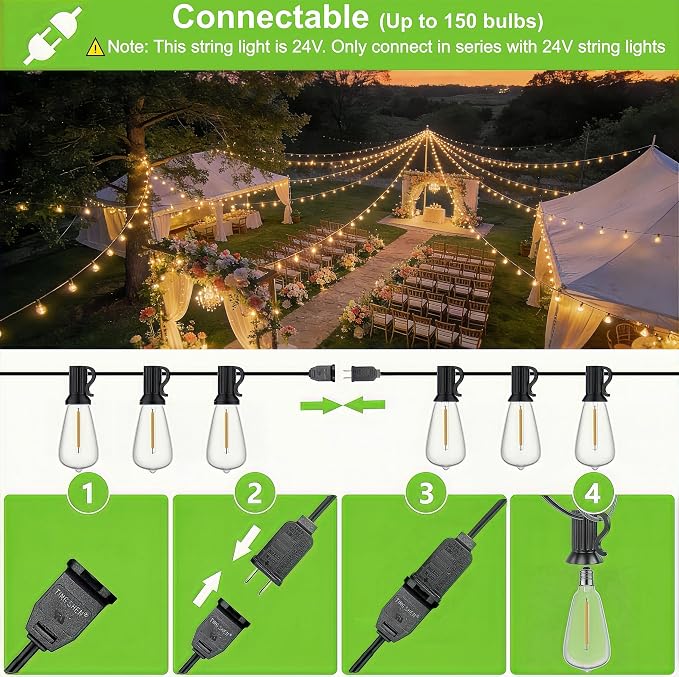 150FT Outdoor String Lights - Image 6