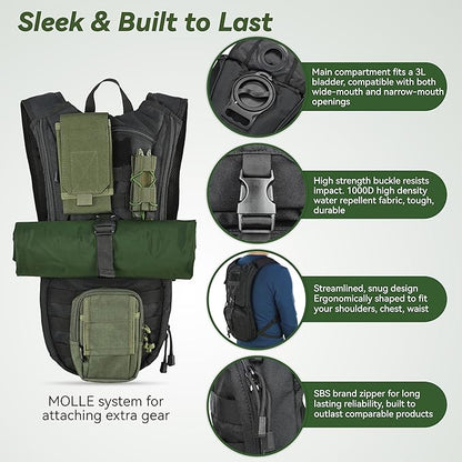 MARCHWAY Tactical Molle Hydration Pack Backpack - Image 3