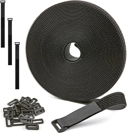 1" x 30ft Nylon Hook and Loop Cable Straps Roll by NBTORCH