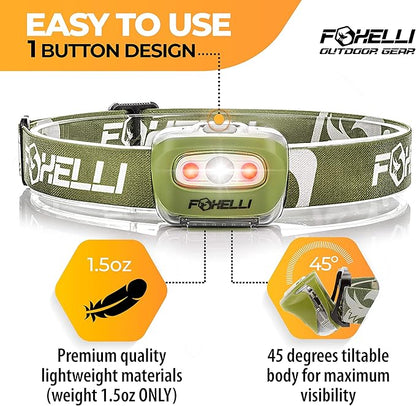 Foxelli LED Headlamp Flashlight - Image 2