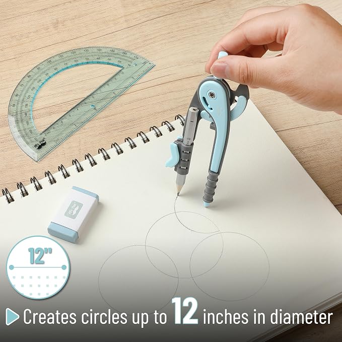 Mr. Pen- Geometry Compass and Protractor Set, 6 Inch Compass, 6 Inch Protractor - Image 3