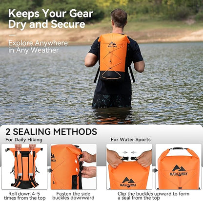 MARCHWAY Floating Roll Top Dry Bag, Flexible Lightweight TPU Waterproof - Image 3