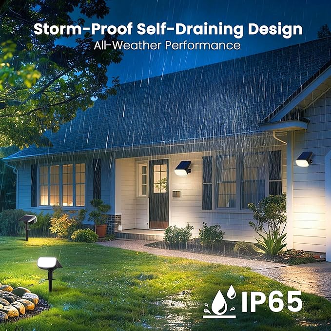 Solar Lights Outdoor Waterproof IP65, Super Bright LED, 6500K 2 Lighting Modes - Image 6
