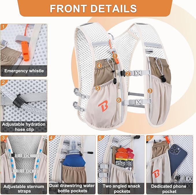 BECOJADDE Running Vest Hydration Backpack - Image 2