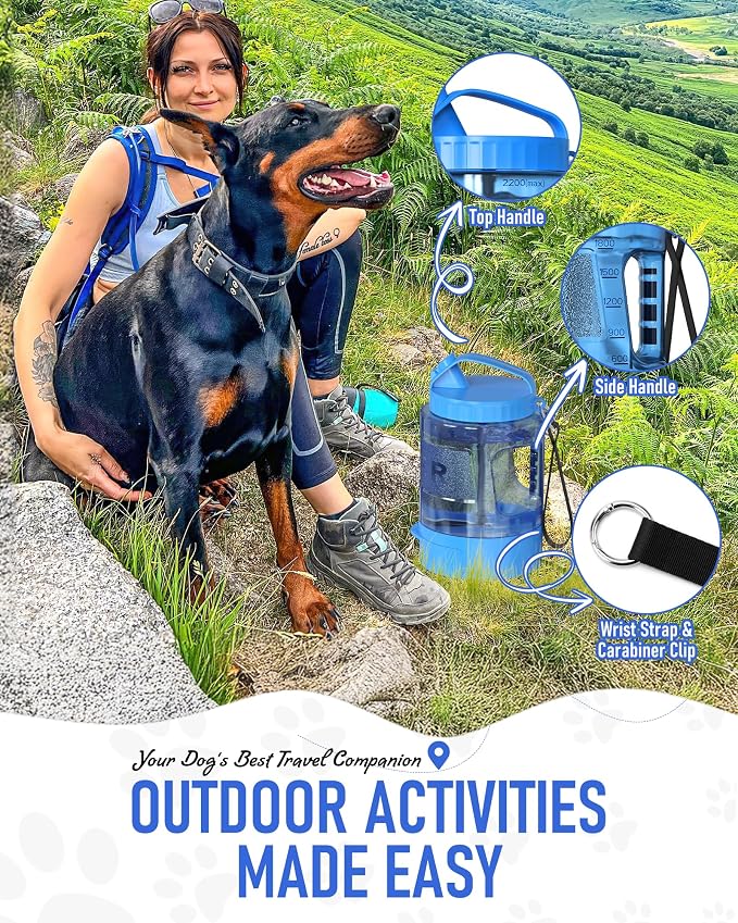 Portable Dog Travel Water Bottle, 77oz Large Dog Water Bowl Dispenser Portable - Image 7