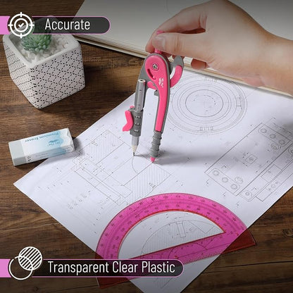 Mr. Pen- Geometry Compass and Protractor Set, 6 Inch Compass, 6 Inch Protractor - Image 4