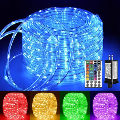 Ollny Rope Lights Outdoor Color Changing, 33FT 100 LED Waterproof Plug in by Ollny