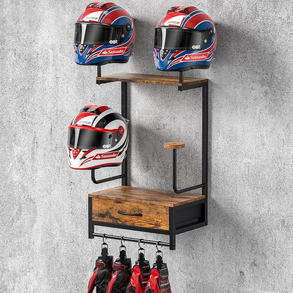 Motorcycle Helmet Holder Wall Mount, Helmet Rack by NANAGIFTREE