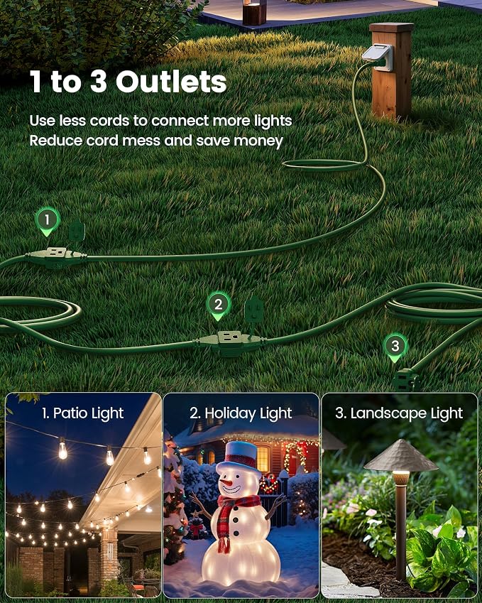 SURAIELEC 25 FT Outdoor Extension Cord - Image 3