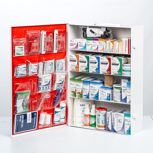 4-Shelf Restaurant Metal 1st Aid Cabinet Class B, Large Capacity First Aid Wall by HomePage