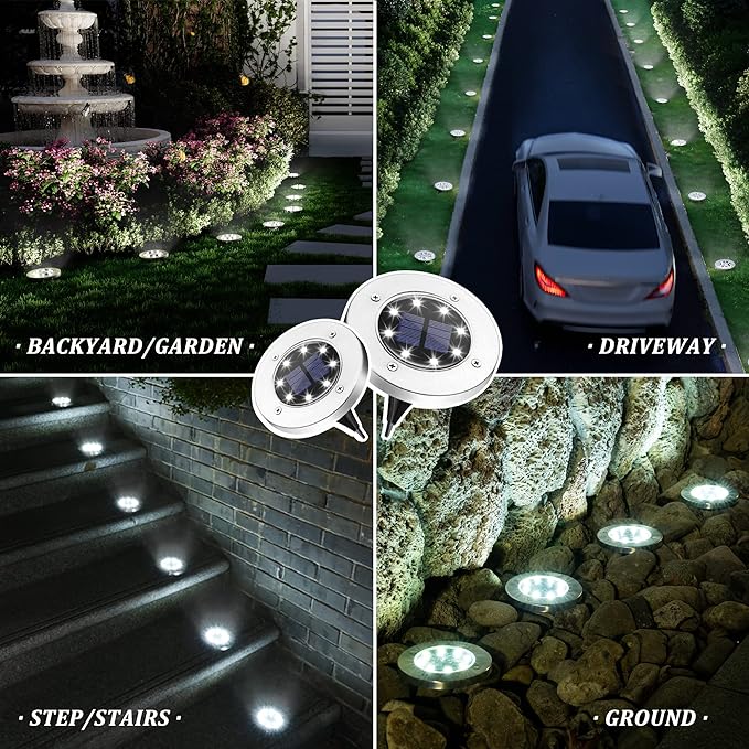 SOLPEX Solar Lights Outdoor Waterproof, 12 Pack Solar Ground Lights, Solar - Image 2