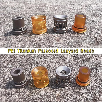 PEI Titanium Paracord Lanyard Beads, Detachable Combination Knife Pendant - Image 6