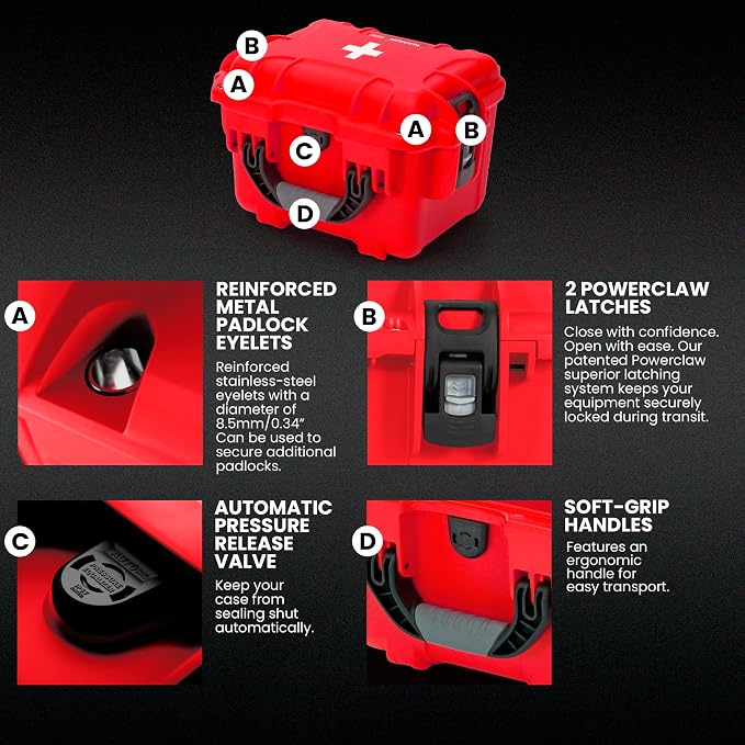 NANUK 908 Waterproof First Aid Box Empty – Durable, Medical First Aid Organizer - Image 4